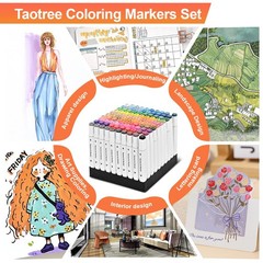 Alcohol Markers Set 120 Colors with Case & Holders, Dual Tips Art Coloring Ma…