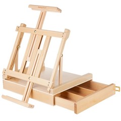 Studio Sketchbox Tabletop Easel, Adjustable Beechwood Easel for Painting, Por…