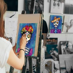 VALLSIP 2 Pack Paint and Sip Canvas Painting Kit Pre Drawn 8×10 inches