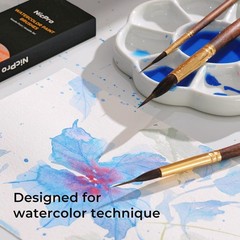 4Pcs Watercolor Brushes Extended Needle Point Sable Synthetic Tips for Fine Deta