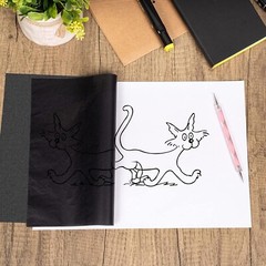 200 Sheets Carbon Paper Black Graphite Paper Transfer Tracing Paper and 5 Piece