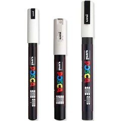 3pc Waterproof Paint Marker Pens, Art Markers, All Sizes & Colours Set