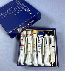 Box of 6 Grumbacher Academy Watercolor Paint TUBES ARE HARD Mixed Colors .25 oz