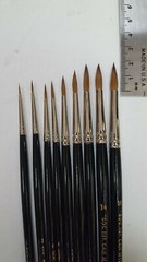 Pure Red Sable Artist Round Oil Paint Brushes Long Handle— 7 sizes available