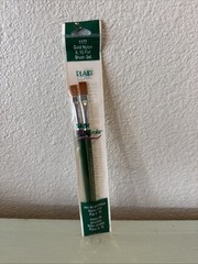 2 Plaid FolkArt One Stroke Paint Brushes Brush Set 1177 Gold Nylon Flat #8 #10