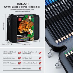 120 Colored Pencils Set with Carry Case, Sketchbook, Blender, Sharpeners & Co…