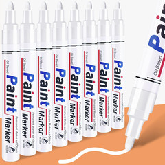 White Permanent Marker Waterproof – 8 White Paint Markers for Metal Surfaces