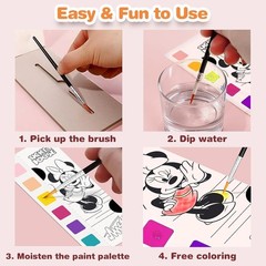 Pocket-Sized Mess-Free Watercolor Book for Girls – Fun Coloring for Ages 4+