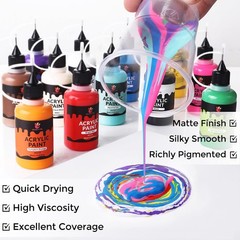 1oz Matte Acrylic Paint Set with Precision Applicator Cap for Car Freshie Pai…