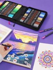 72 Colors Dual Tip Watercolor Markers – No Bleed Paint Pens for Art, Calligraphy