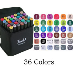 24-60 Colors Oily Art Marker Pen Set for Drawing Double Headed Sketching Tip Bas