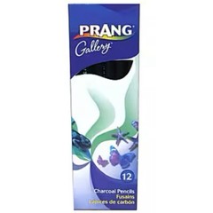 Prang Non-Toxic Paper Wrapped Charcoal Pencils, Soft Tips, Black, Pack of 12