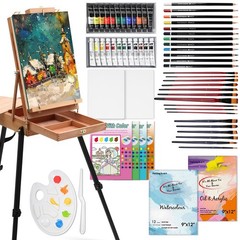 Falling in Art All-in-One Artist Painting Set with 30x5x20 inches, natural