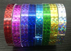 7 Prism TAPE Coloured Xmas Wrapping CHOOSE COLORS Silver Red Gold Green Chrismas