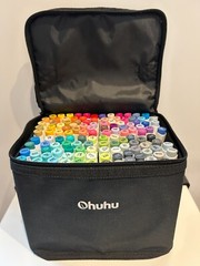 Rare Ohuhu 120 Color Art Marker Set Alcohol-Based Chisel & Brush Tips Honolulu