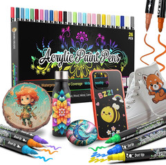 Desire Deluxe Acrylic Paint Pens for Rock Painting, Stone, Ceramic, Glass, Wood,