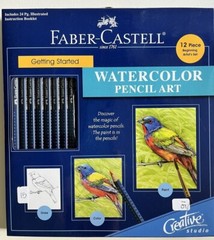 FABER-CASTELL Watercolor Pencil Art Kit 12 Pc Beginning Set New #800094
