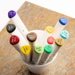 Royal & Langnickel Azure Alcohol Markers 40 Ct Dual Tip Chisel Fine Case NEW