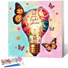 Framed Paint by Numbers Kit for Adults Beginner Light, Adult Paint by Number …