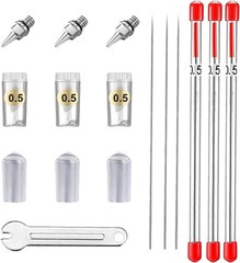 Complete 10-Piece Airbrush Maintenance Kit – Precision 0.5mm Needles & Nozzles