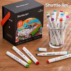 51 Colors Alcohol Markers, 50 Colors Dual Tip Art Marker Set Plus 1 Colorless…
