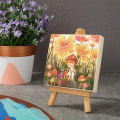 16 Pack Wooden Canvas Boards 4×4 Inch Square Painting Panels DIY Craft Set