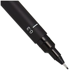 Uni Pin Fineliner Drawing Pens Black Ink Sketching Set 6 Count 0.03 to 0.8mm
