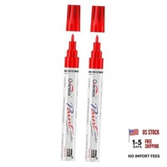 Oil-Based Fine Tip Paint Marker Pen – 2 Pack 0.9mm Fine Nib Permanent Red