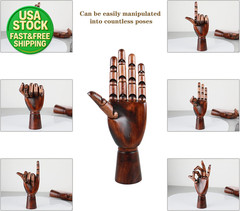 10.2″ Wooden Artist Hand Model Left Mannequin for Drawing Art Display
