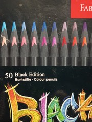 Black Edition Colored Pencils 50 Count Black Wood and Super Soft Core Lead