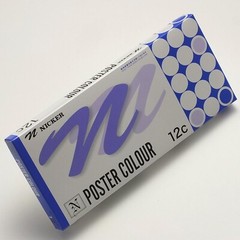 Nicker 08112 watercolor paint poster color 12 color set 20ml No.6 for Paper Art