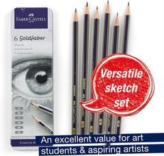Graphite Sketch Pencil Set – 6 Graphite Pencils (2H, HB, B, 2B, 4B, 6B), Drawing