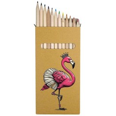 12 x ‘Ballerina Flamingo’ Long 178mm Coloured Pencils / Pencil Set (PE00067283)
