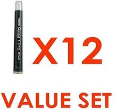 12 PCS Arts Pocket Brush Refills Black Ink Permanent Water Resistant Portable