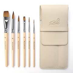 Kolinsky Sable Watercolor Paint Brushes Professional Pointed Round Oval 6 PCS