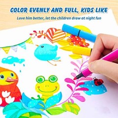 Triangle Shape Washable Coloring Pens Felt Tip for Kids Coloring Book Doodlin…