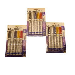 Sharpie 5ct Oil Based Medium Paint Markers Works w wood & glass Lot of 3