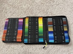 NEW Dual Brush Marker Pens 72 Colors Set with Fine & Brush Tip + Case