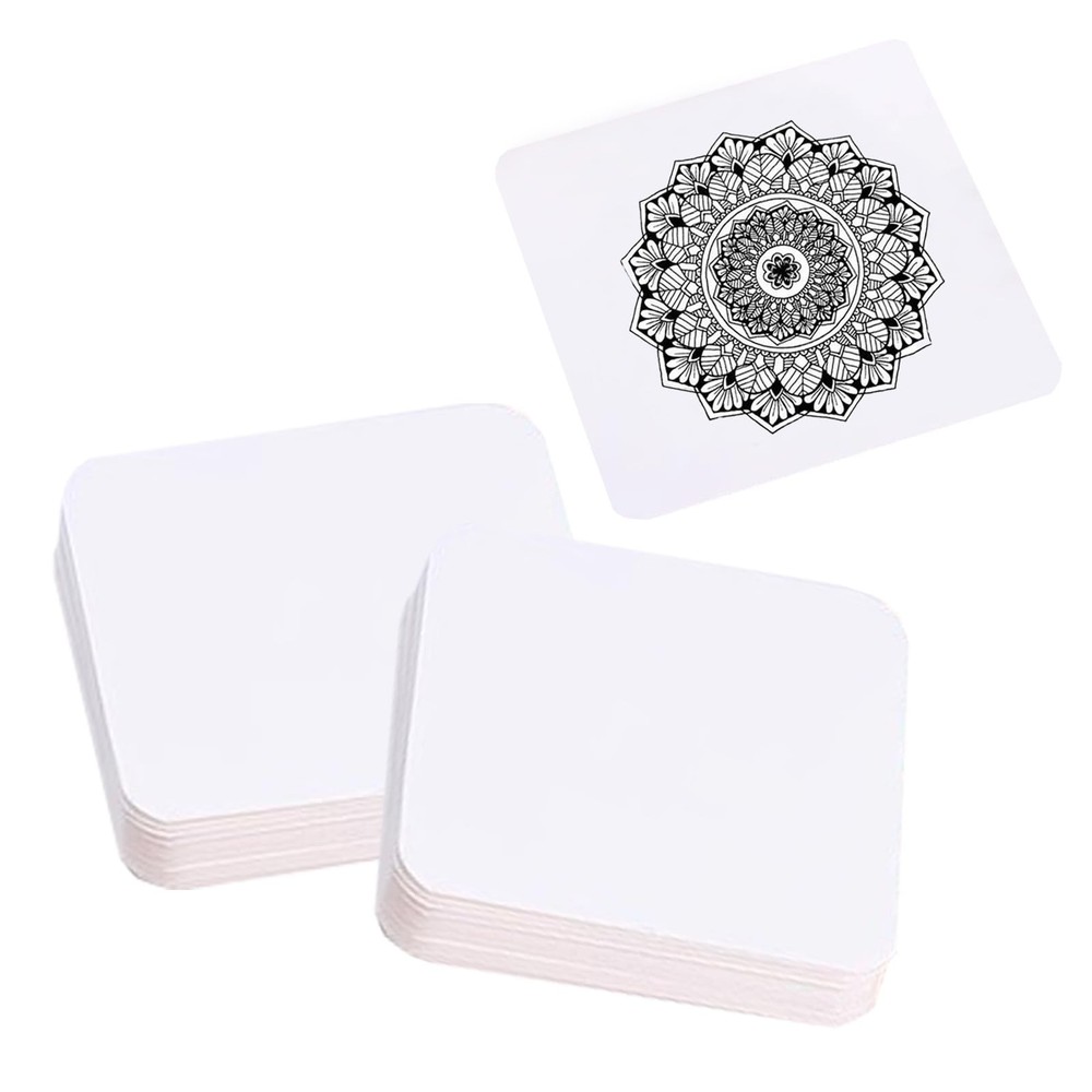 60 Pcs Artist’s Square Blank Paper 4.5 x Inch Drawing Sheets White