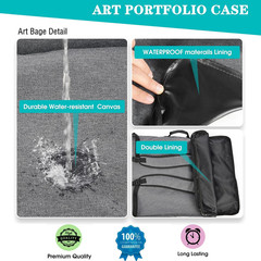 Art Portfolio Case 24″ X 18″ – Medium Artist Backpack Drawing Bag for Canvas Boa