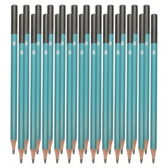 6B Drawing Pencil 24Pcs, Hexagonal Black Refill Green/Black Pole