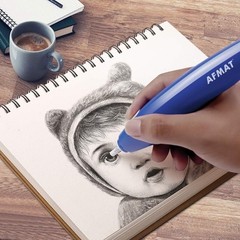 Electric Eraser with Comfortable Grip – 140 Refills for Drawing & Sketching
