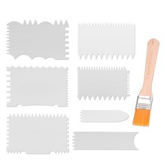 7 in 1 Texture Art Tools and 1 Paint Brush Scraper Acrylic Pouring Swipe