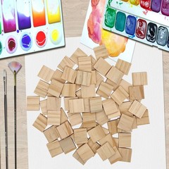 100 Pcs Wood Blank Letter Tiles, 20x18mm/0.8×0.71 inch, 4mm/0.16 inch thick