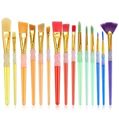 15Pcs Paint Brushes Value Pack, Includes 15 Different Types of Brushes, Nylon…