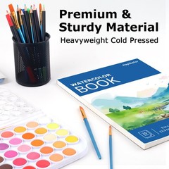 2Pack 9×12 Inch 140lb/300gsm Blue Watercolor Paper Pad Artist Drawing Book