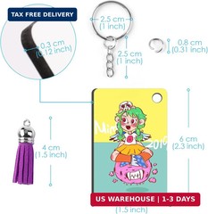 HTVRONT Sublimation Keychain Blanks – 120Pcs with Blue Protective Film – MDF Rec