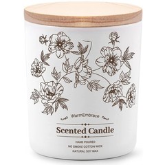 Deluxe Scented Candle for Women & Men, Vanilla Coconut Soy Wax 8 Oz, White
