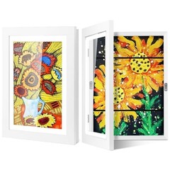 18X13 Kid’s Art Display Frame – 2 Pack Artwork Pictures Holds 150 2 Pack White