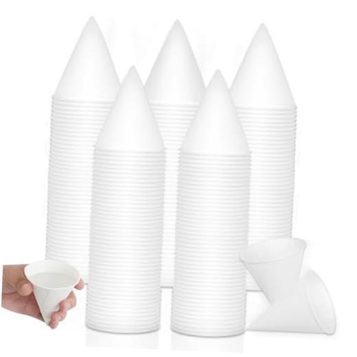1000 Pcs 4 oz Paper Cone Cups White Classic Disposable Thicken Cone Cups, for
